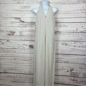 Lauren Ralph Lauren Winter Cream Striped Lined Maxi Dress